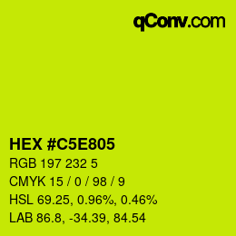 Color code: HEX #C5E805 | qconv.com
