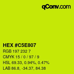 カラーコード: HEX #C5E807 | qconv.com