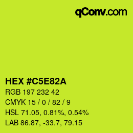 カラーコード: HEX #C5E82A | qconv.com