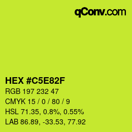 Color code: HEX #C5E82F | qconv.com