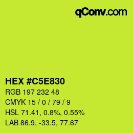 カラーコード: HEX #C5E830 | qconv.com