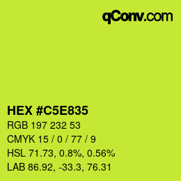 Farbcode: HEX #C5E835 | qconv.com
