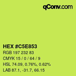Color code: HEX #C5E853 | qconv.com