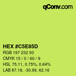 カラーコード: HEX #C5E85D | qconv.com