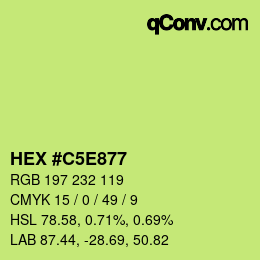 Code couleur: HEX #C5E877 | qconv.com