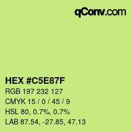 Color code: HEX #C5E87F | qconv.com