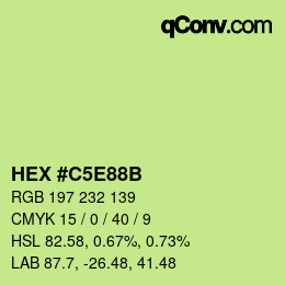 カラーコード: HEX #C5E88B | qconv.com