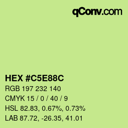 Farbcode: HEX #C5E88C | qconv.com