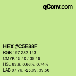 Color code: HEX #C5E88F | qconv.com