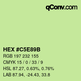 Color code: HEX #C5E89B | qconv.com