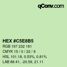 颜色代码: HEX #C5E8B5 | qconv.com