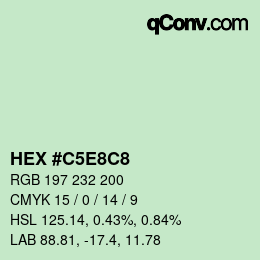 Color code: HEX #C5E8C8 | qconv.com