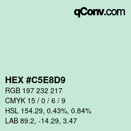 Color code: HEX #C5E8D9 | qconv.com