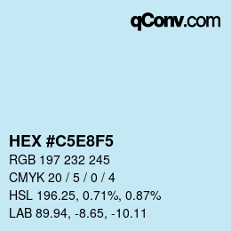 Color code: HEX #C5E8F5 | qconv.com