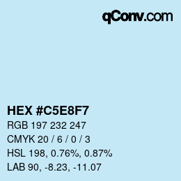 Color code: HEX #C5E8F7 | qconv.com