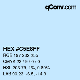 Color code: HEX #C5E8FF | qconv.com