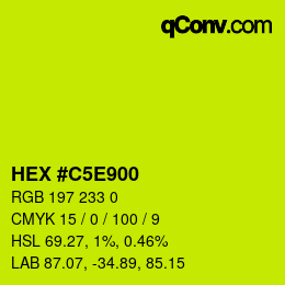Farbcode: HEX #C5E900 | qconv.com