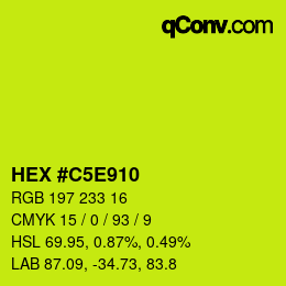 Farbcode: HEX #C5E910 | qconv.com