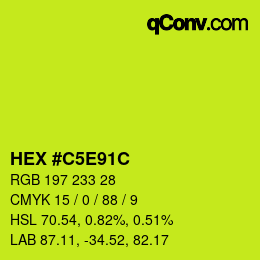 颜色代码: HEX #C5E91C | qconv.com