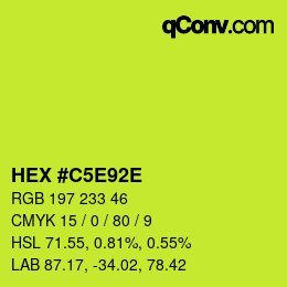 カラーコード: HEX #C5E92E | qconv.com