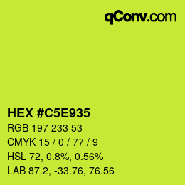 Color code: HEX #C5E935 | qconv.com