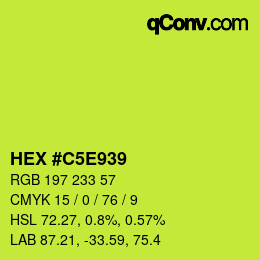 Color code: HEX #C5E939 | qconv.com