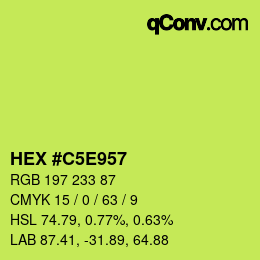 カラーコード: HEX #C5E957 | qconv.com