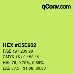 Color code: HEX #C5E962 | qconv.com