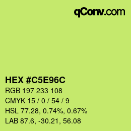 Color code: HEX #C5E96C | qconv.com