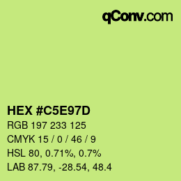 Farbcode: HEX #C5E97D | qconv.com