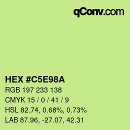 Color code: HEX #C5E98A | qconv.com