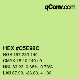 Farbcode: HEX #C5E98C | qconv.com