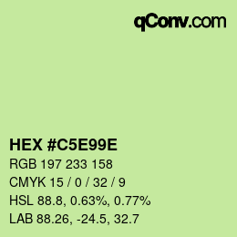カラーコード: HEX #C5E99E | qconv.com