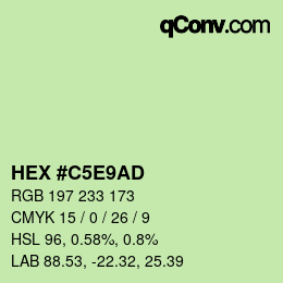 Color code: HEX #C5E9AD | qconv.com