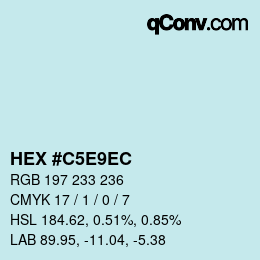 Color code: HEX #C5E9EC | qconv.com