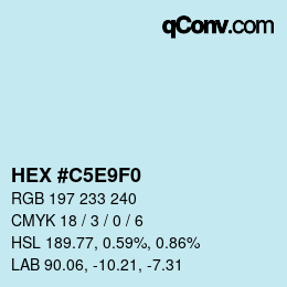 Color code: HEX #C5E9F0 | qconv.com