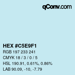 カラーコード: HEX #C5E9F1 | qconv.com