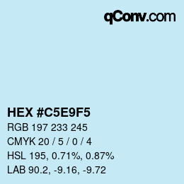 Color code: HEX #C5E9F5 | qconv.com