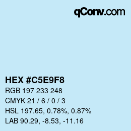 颜色代码: HEX #C5E9F8 | qconv.com