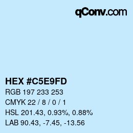 Color code: HEX #C5E9FD | qconv.com