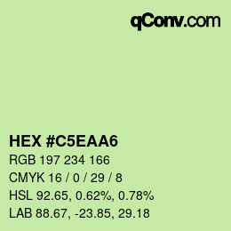 Color code: HEX #C5EAA6 | qconv.com
