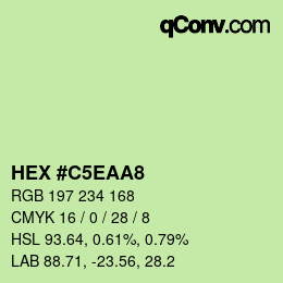 Color code: HEX #C5EAA8 | qconv.com