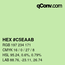 Farbcode: HEX #C5EAAB | qconv.com