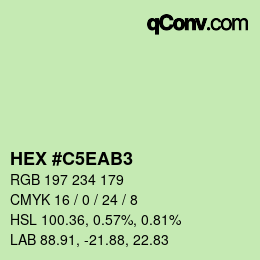 Farbcode: HEX #C5EAB3 | qconv.com