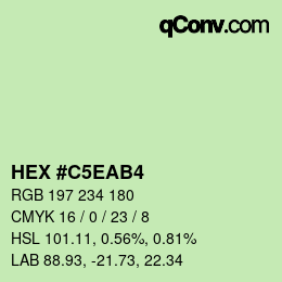 Color code: HEX #C5EAB4 | qconv.com