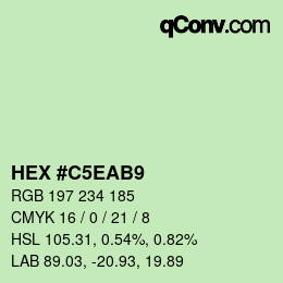 Color code: HEX #C5EAB9 | qconv.com