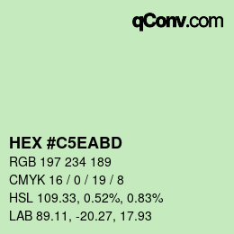 颜色代码: HEX #C5EABD | qconv.com