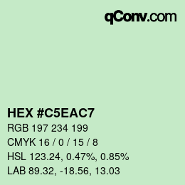 Farbcode: HEX #C5EAC7 | qconv.com