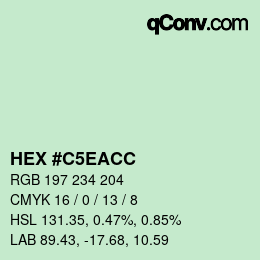 Color code: HEX #C5EACC | qconv.com