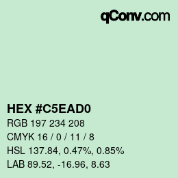 Código de color: HEX #C5EAD0 | qconv.com